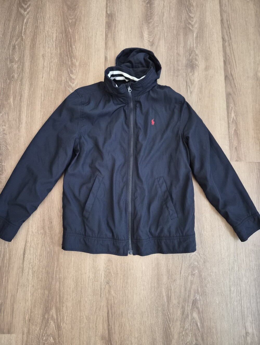 Polo by Ralph Lauren Navy Hooded Windbreaker with Red Logo